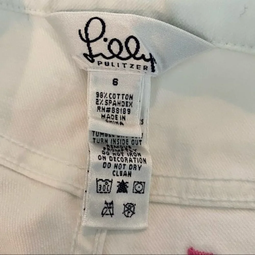 Lilly Pulitzer Vintage White Jeans Bootcut Mid 6